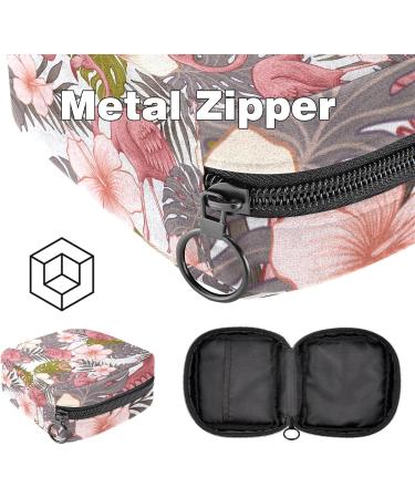 Shop Tropical Women's Tampon Storage Bag | Flamingo & Palm Leaf Design Multi-Pockets for Easy Organization - Buy Online on GoSupps.com