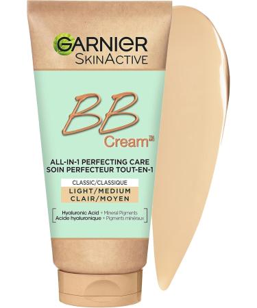 Garnier BB Cream Classic with Hyaluronic Acid + Aloe Vera 5-in-1 Skin Perfector SkinActive Light/Medium - 50ml 50 ml (Pack of 1) Beige - Buy Online on GoSupps.com