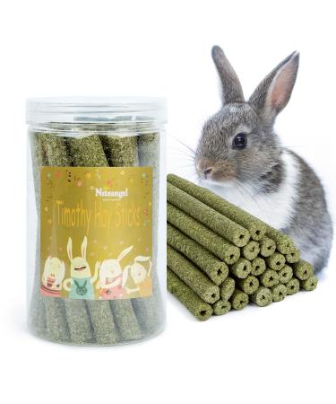 Niteangel 20pcs Natural Timothy Hay Sticks, Timothy Molar Rod for Rabbits, Chinchilla, Guinea Pigs and Other Small Animals