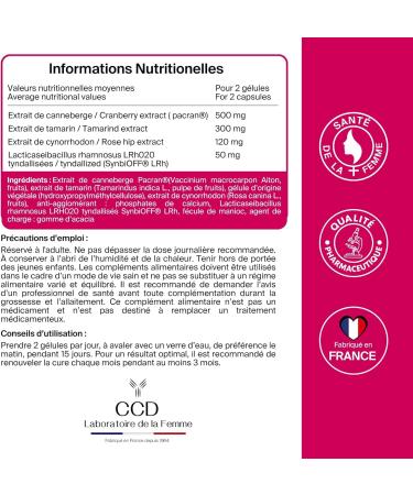 GYNDELTA Microbiota | Confort urinaire et digestif de la femme | Canneberge Pacran Tamarin Cynorrhodon & probiotiques | 30 g lules v g tales | Cure 1 mois | Fabriqu en France - Buy Online on GoSupps.com