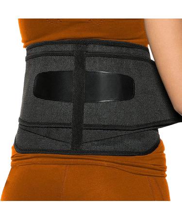 MODVEL Back Brace - Immediate Relief from Back Pain, Herniated Disc, Sciatica, Scoliosis | FSA or HSA eligible | Breathable Waist Lumbar Lower Back Support Belt with Removable Pad. Black Medium