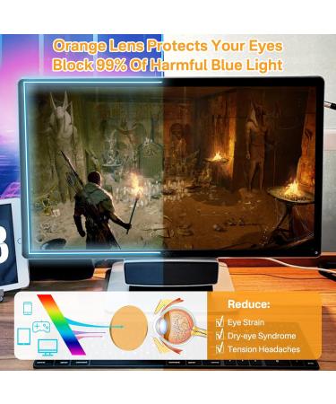 Fit Over Amber Blue Light Blocking Glasses for Men & Women | 99% Blue Light Protection for Computer & Gaming | Sleep Better Tonight - Buy Online on GoSupps.com