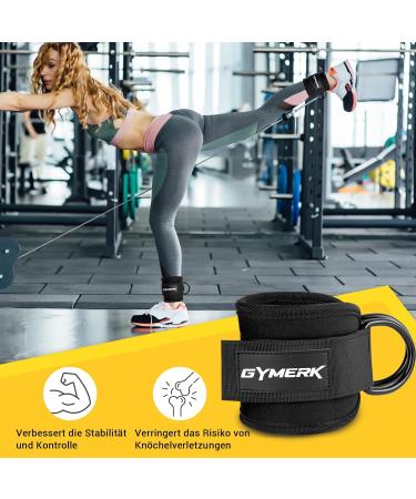 GYMERK Foot Loops Cable Pull - 2pcs Comfortable 7mm Padding Elastic Kickbacks for Men & Women - Black - Buy Online on GoSupps.com