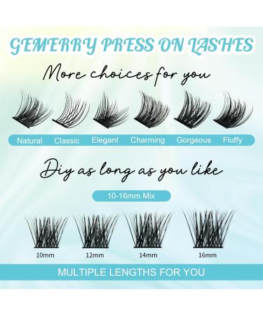 Self Adhesive Eyelashes Reusable 72PCS Cluster Lashes DIY Lash Extension Kit Individual Lashes Kit 10-16mm D Curl Eyelashes with Glue Adhesive No Glue Needed Eyelash Clusters Kit by GEMERRY(A03-Kit) Z-KIT A03 - Buy Online on GoSupps.com