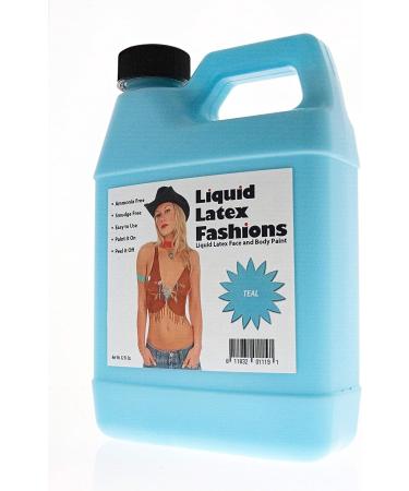 Ammonia-Free 32oz Teal Liquid Latex Body Paint by Liquid Latex Fashions - Buy Online on GoSupps.com