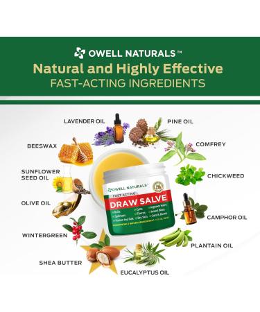 Owell Naturals Drawing Salve Ointment with Pure Shea Butter for ingrown Hair Boil Splinter Remover Bug Spider Bites Bee Sting Mosquito Itch Poison Ivy Burns & Cuts 1oz - Buy Online on GoSupps.com