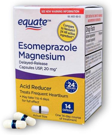 Esomeprazole Magnesium 20mg- Capsules Delayed Release 14 Count (Pack of 1) - Buy Online on GoSupps.com