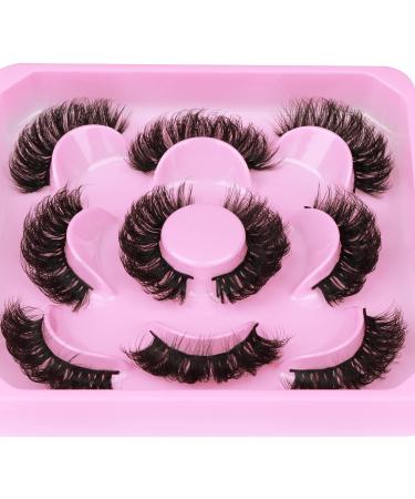 Natural False Eyelashes - Fluffy Mink 3D Wispy D Curl Strip Lashes | 5 Pairs | Focipeysa Eyelashes 21mm - Buy Online on GoSupps.com