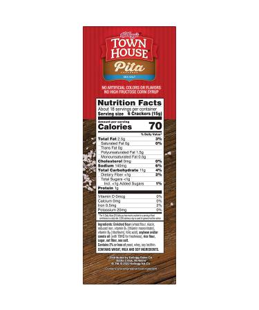Town House Sea Salt Pita Crackers 9.5oz - Crunchy Baked Snack for Lunch (1 Box) - Buy Online on GoSupps.com
