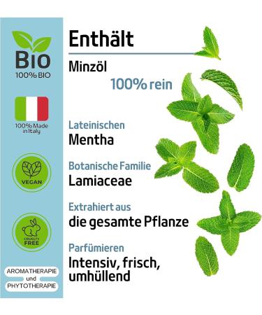 100% Pure Mint Essential Oil for Diffusers - 10ml Organic Aromatherapy - Made in Italy - Buy Online on GoSupps.com
