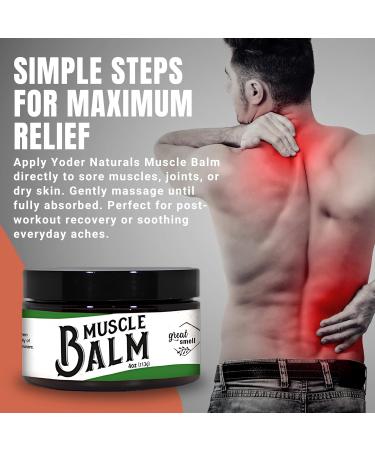 Yoder Naturals Muscle Balm - All-Natural Moisturizing Butter for Dry Skin + Cracked Heels - Calm Soothe Relax - Pure Essential Oils Peppermint + Lavender - Muscles + Joints 4 oz - Buy Online on GoSupps.com