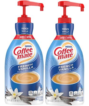 Nestle Coffee mate Coffee Creamer, French Vanilla, Concentrated Liquid Pump Bottle, Non Dairy, No Refrigeration, 50.7 Fl. Oz (Pack of 2) French Vanilla 50.7 Fl Oz (Pack of 2)