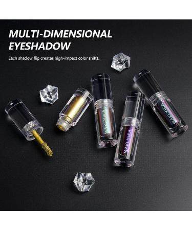 Maki Yika Liquid Glitter Eyeshadow Set - Chameleon Color Shifting, Highly Pigmented, Long-Lasting Metallic Eye Look - Twilight, Dawn, Aurora (1+3+6) - Buy Online on GoSupps.com