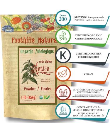 Foothills Naturals Nettle Powder Organic - 1 Pound - Buy Online on GoSupps.com