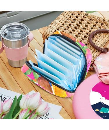 Colorful Palm Leaf Napkin Storage Bag | Portable Menstrual Cup with Zipper for Teenagers & Women - Shop Now - Buy Online on GoSupps.com