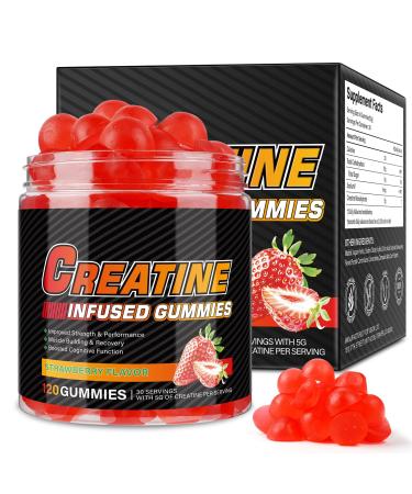 WeiWeiLa Creatine Monohydrate Gummies Creatine Monohydrate per Serving Chewable Creatine for Muscle Builder Energy Boost 120 Gummies