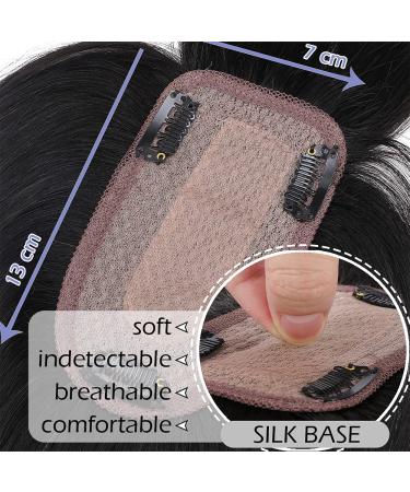 Shop Topper Extensions with Fringe - 150% Density Clip-in Hair Topper for Women | 7x13cm Base Soft 6 (15cm) - #1B Natural Black - Buy Online on GoSupps.com