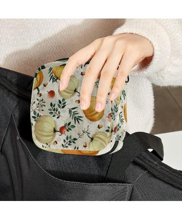 Autumn Pumpkin Menstrual Cup & Sanitary Napkin Storage Bag - Large Capacity Travel Organizer in Color 4 - Buy Online on GoSupps.com