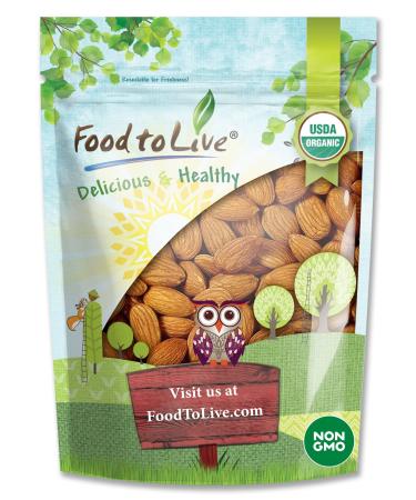 Raw Organic Almonds, 5 Pounds  Non-GMO, Whole, No Shell, Unpasteurized, Unsalted, Vegan, Kosher, Bulk. Keto-Friendly. Perfect Snack. Rich in Protein, Vitamin E. Great for Almond Milk, Desserts. 5 Pound (Pack of 1)