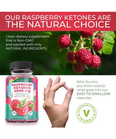Raspberry Ketones 4000mg Natural Food Supplement - Supports Healthy Weight Management & Keto Diet - 120 Pills for Men & Women - Buy Online on GoSupps.com