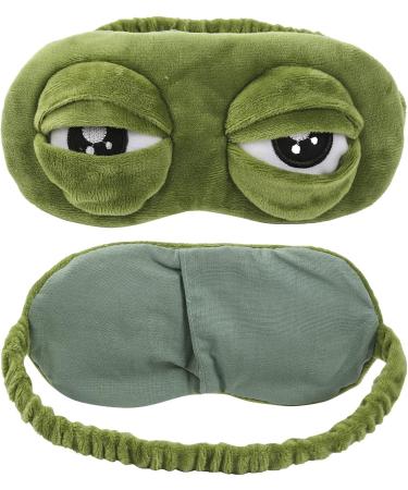 Unisex Creative Travel Sleep Eye Mask Cartoon Frog Filled Hood Eyeshade Cover Blinder Office School Blindfold - Buy Online on GoSupps.com