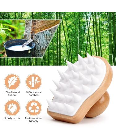 Wooden Hair Scalp Massager Shampoo Brush | Dandruff Remover | Hair Growth Stimulator for Men & Women - White - Buy Online on GoSupps.com