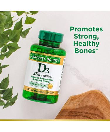 Nature's Bounty D3 25 mcg (1000 IU) - 250 Rapid Release Softgels for Optimal Health - Buy Online on GoSupps.com