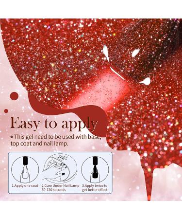 Born Pretty Reflective Glitter Gel Polish - 6PCS Colorful Sparkly LED Nail Varnish - Buy Online on GoSupps.com