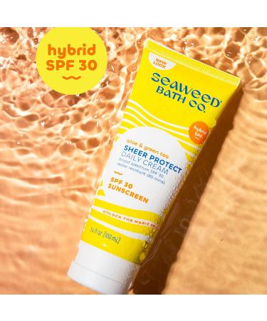Seaweed Bath Co. Sheer Protect Daily SPF 30 Broad Spectrum Sunscreen Cream - 3.4 oz - Seaweed, Aloe, Green Tea - Buy Online on GoSupps.com