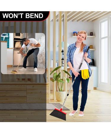 Extra Strong 80% Heavier Duty Angle Broom - Extendable Broomstick for Easy Sweeping - Durable Indoor/Outdoor Broom for Home, Kitchen, Office, Lobby - Buy Online on GoSupps.com