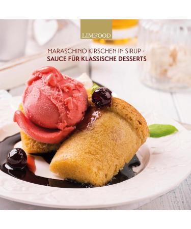 Limfood 400g Maraschino Cherries | Aromatic Italian Cherries in Syrup for Cocktails & Ice Cream - Non-Alcoholic Treat - Buy Online on GoSupps.com