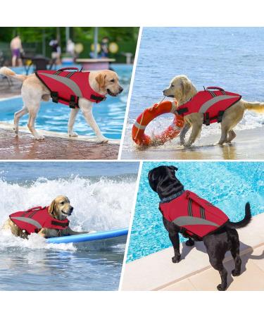 Buy Alagirls Dog Chest Ripstop Swimming Vest | Reflective Safety Life Jacket for Dogs | Adjustable Size M (47-61cm) - Red - Pet Lifesaver - Buy Online on GoSupps.com