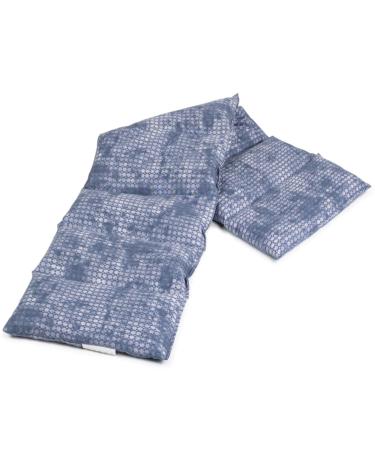 Linseed pillow 75x20cm large 8-chamber. Used look grey-blue. Heat pad grain pillow