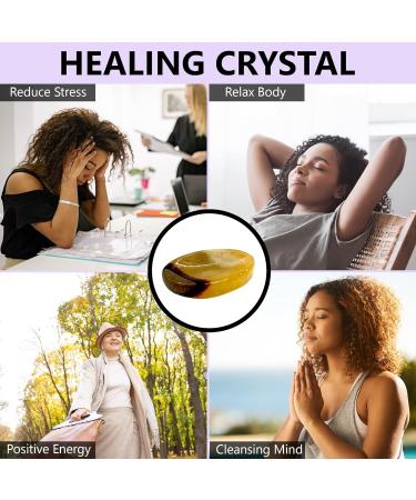 Opalite Crystal Worry Thumb Stone - Natural Calming Meditation for Stress Relief - Buy Online on GoSupps.com