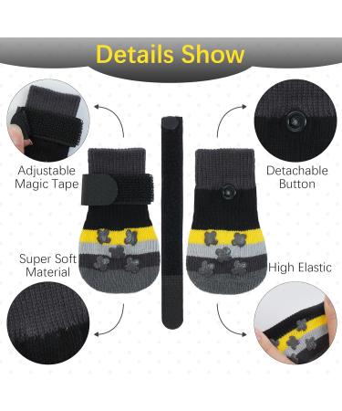 Kuoser Dog Socks - 3 Pairs Anti-Slip Paw Protection | Ideal for Hardwood Floors | Size M (6-Pack) - Stylish Black - Buy Online on GoSupps.com