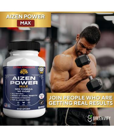 Aizen Power Max Extra Strength Maca Root Complex Organic Blend 60 Capsules Sugar-Free Vegan Gluten-Free (2) - Buy Online on GoSupps.com