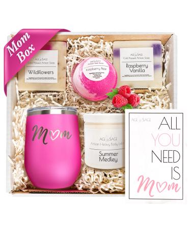Make Mom Feel Special Gift Basket for Women - Artisan Handmade Soaps  Shea Butter Lotion  Bath Bomb & Insulated Tumbler Gift Set for Women  Mother's Day Gifts  Mom Gifts from Daughters by Age of Sage Mom Box
