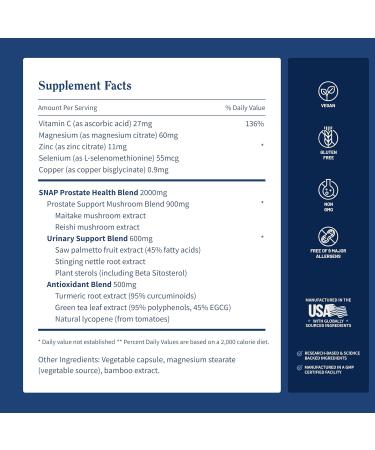 Snap Supplements Big Boy Bundle, Includes Prostate Health with Saw Palmetto for Men, Testo Booster for Men & Nitric Oxide Booster, 90 Capsules Each 270 Count (Pack of 1) - Buy Online on GoSupps.com