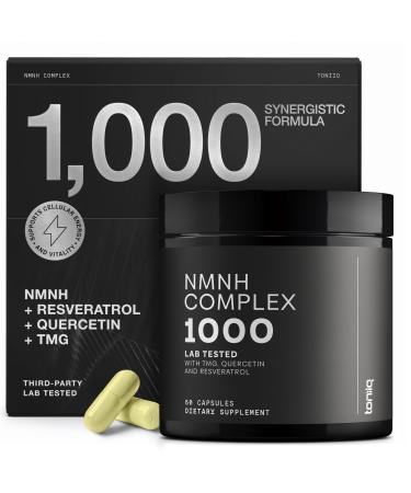 NMNH Supplement Ultra High Potency 1,000mg Complex with Clinically Studied Uthpeak NMNH Resveratrol Quercetin & TMG Highly Purified Third-Party Lab Tested 60 Capsules