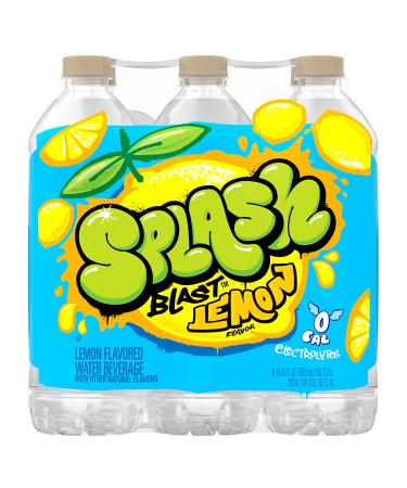 Splash Blast Lemon Flavored Water Beverage - 16.9oz Plastic Bottles, 6 Pack - Buy Online on GoSupps.com