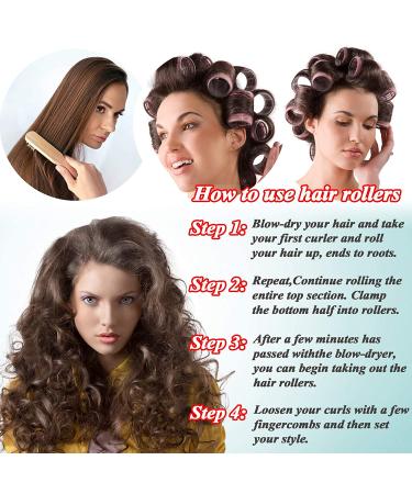 Jumbo Hair Rollers Set - 6 Packs for Salon Hairstyling - Self Grip Curlers for DIY Curly Hairstyles - Colors Vary (3 Jumbo + 3 Large) - Buy Online on GoSupps.com