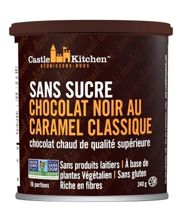 Castle Kitchen Sugar Free Classic Caramel Dark Hot Chocolate Mix with Monkfruit (8 oz) - Vegan, Dairy Free, Keto & Diabetic Friendly - Buy Online on GoSupps.com
