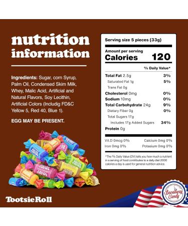 Tootsie Roll Fruit Flavoured Sweets BULK 1kg Bag - Assorted Fruity Chews - Cherry Lime Orange Lemon & Vanilla - Buy Online on GoSupps.com