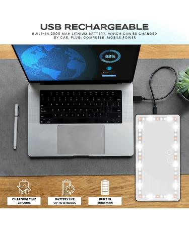 Espejo de Tocador con Visera Solar para Autom vil Recargable - 60 LED, 3 Modos de Luz - Negro - Buy Online on GoSupps.com