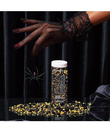 Fancy Sprinkles Black Widow Sprinkles  Professional Series for Decoration Only  Black & Metallic Gold Sprinkles (0.5c) - Buy Online on GoSupps.com
