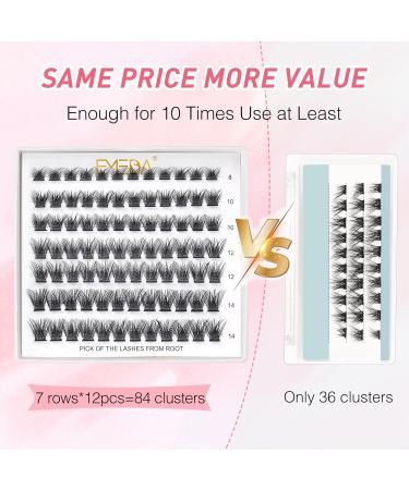 EMEDA D Curl Lash Clusters - Reusable DIY Eyelash Extensions 8mm-14mm | Soft Individual Cluster Lashes for Stunning Eyes - Buy Online on GoSupps.com