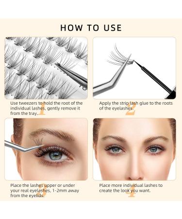 240Pcs Cluster Individual Lashes 10D+20D D Curl Mix 8-14mm + Tweezers - False Eyelashes Kit - Buy Online on GoSupps.com
