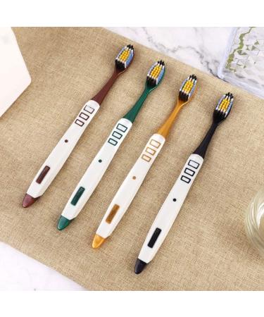 Zumaha 4-Pack Medium-Hard Bristle Toothbrushes - Ergonomic Design Travel-Friendly Ideal for Men & Women - Buy Online on GoSupps.com