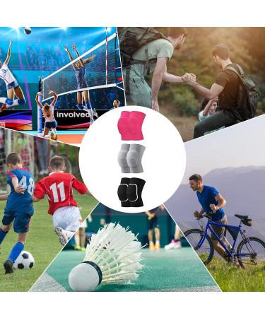 VOPHIA Dance Knee Pads - 3 Pairs Non-Slip Elastic Volleyball & Yoga Knee Brace Support for Women Girls & Dancers - Medium Sponge Protector Guards - Buy Online on GoSupps.com