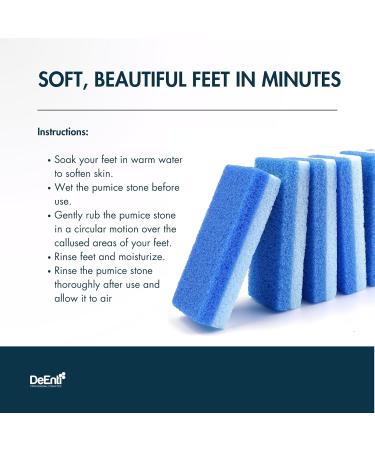 DeEnti Pumice Stones - 6 Pack Professional Grade Foot Callus Remover | Salon Quality Double Sided Pedicure & Manicure Tools - Buy Online on GoSupps.com